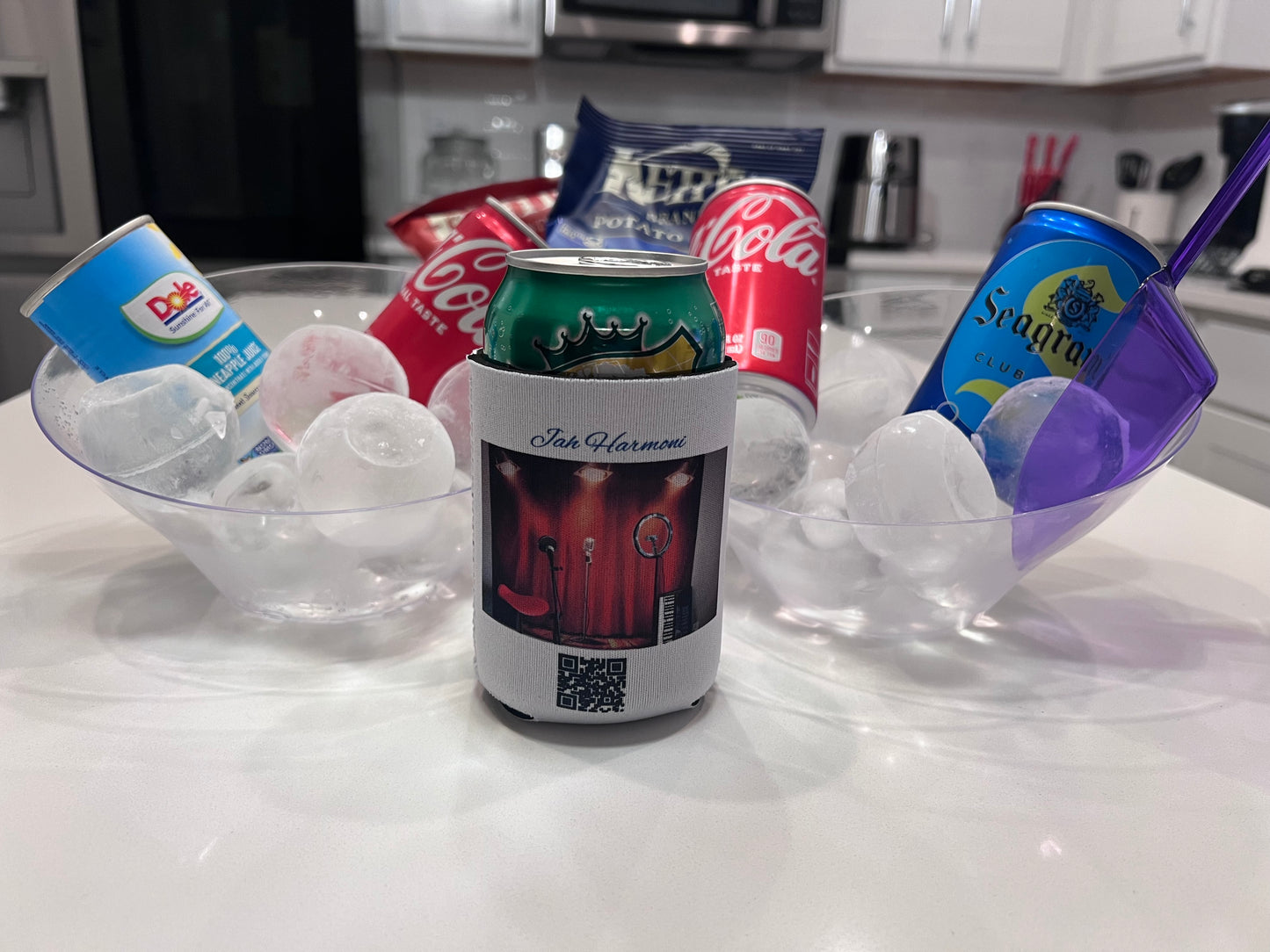 Custom "Jah Harmoni" Printed Can Cooler